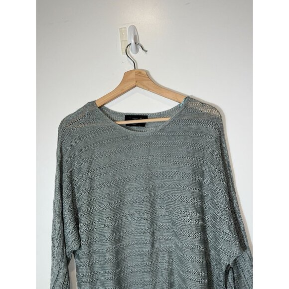NWT Tahari Womens Mint Green 100% Linen Knit Sweater Top Size Large - Picture 2 of 8